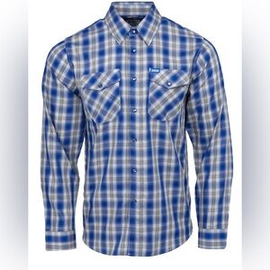 DIXXON Blue and White Plaid Men's Shirt